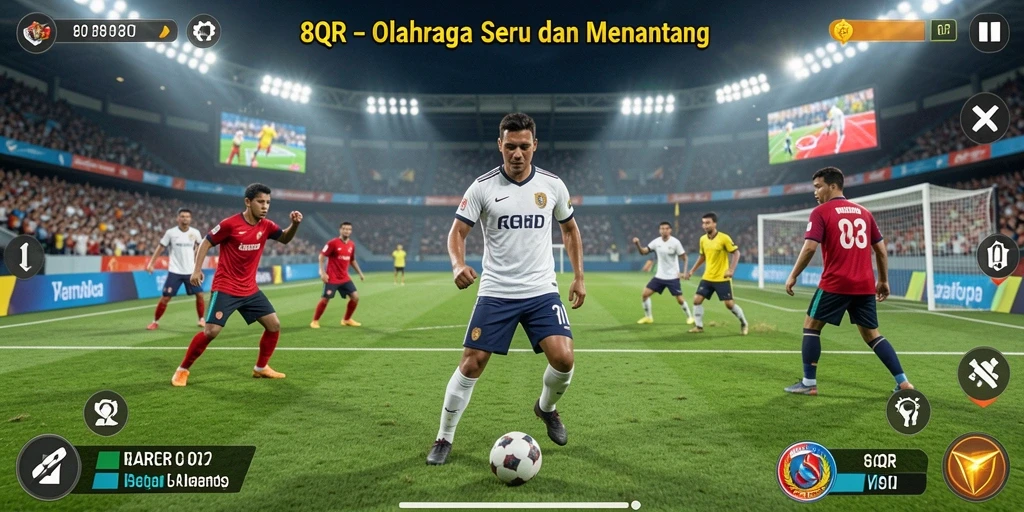 Tampilan gameplay seru dari game olahraga 8QR dengan aksi kompetitif.