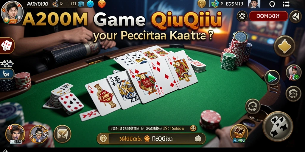 Screenshot utama A200M menampilkan permainan QiuQiu yang mendebarkan.
