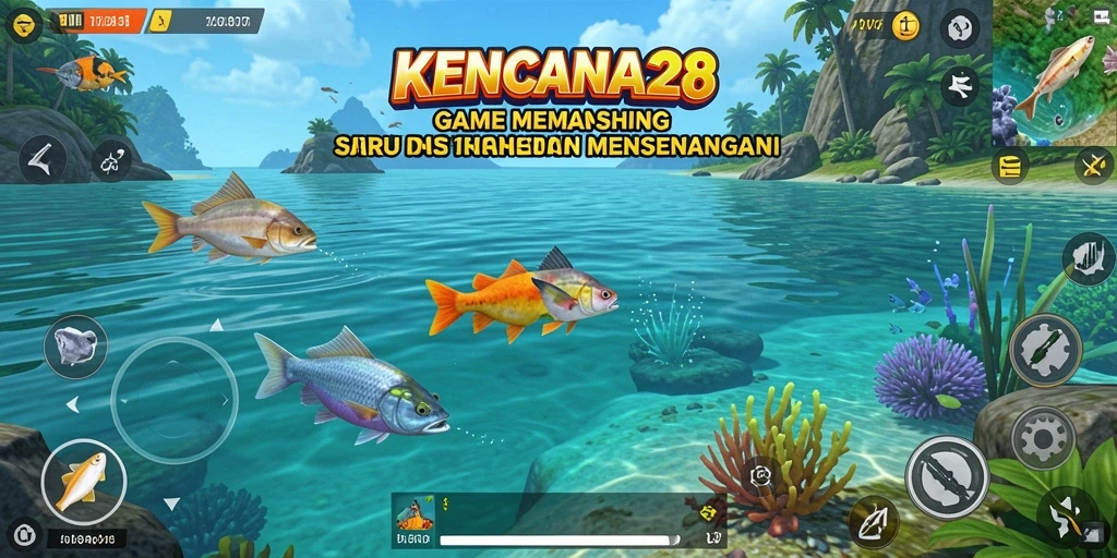 Gameplay KENCANA28 menampilkan aksi memancing yang seru dan menantang.
