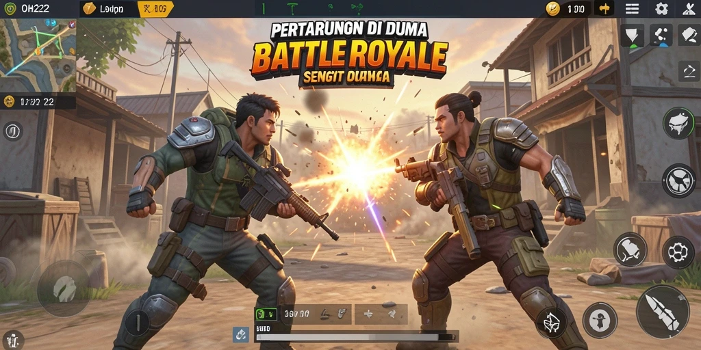 Gameplay mendebarkan di OH222 Battle Royale, penuh aksi dan ketegangan.