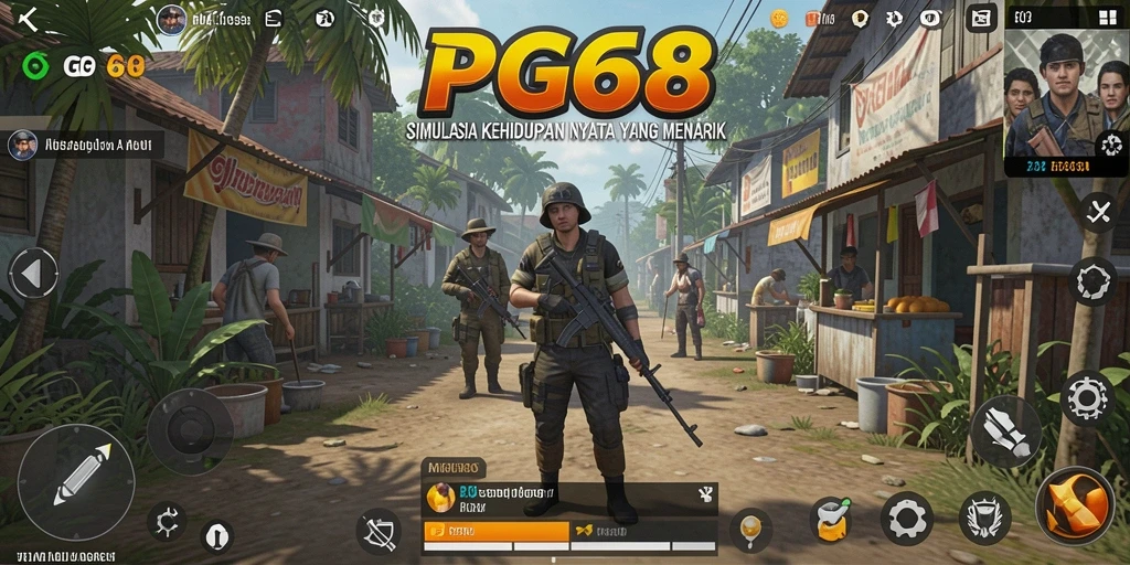 Tampilan gameplay PGG68 yang menonjolkan kehidupan sehari-hari.