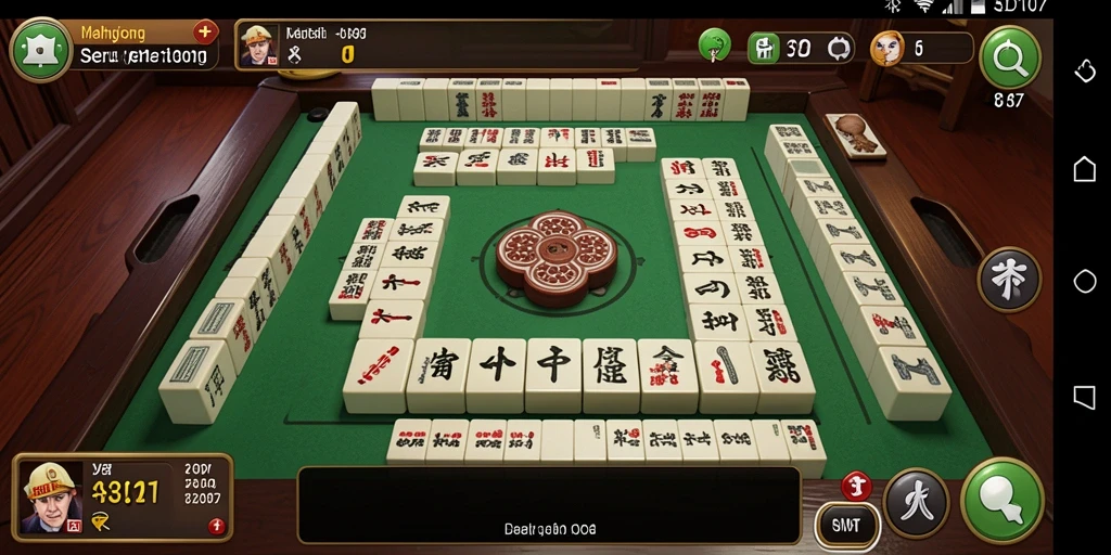 Screenshot SD107 menampilkan gameplay Mahjong yang seru dan menantang.