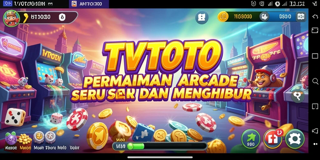 Screenshot gameplay TVTOTO menampilkan aksi seru dalam dunia Arcade.